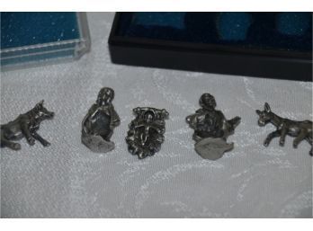 (#179) Miniature Pewter Nativity Set (5 Pieces) NEW In Box
