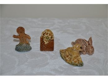(#119) Red Rose Tea Wade Figurines:  Humpty Dumpty, Gingerbread, Dog And Rabbit