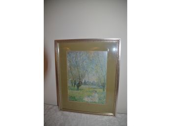 (#70) Claude Monet Woman Seated Under The Willows Silver Frame 13x16.5