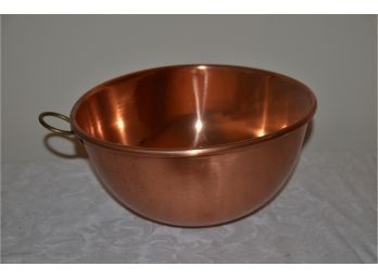 (#18) Copper Mixing Bowl Round Edge 10'Round And Hanging Ring
