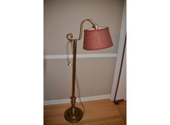 (#64) Brass Floor Lamp With Shade 52'H