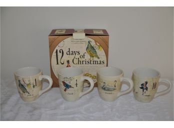 (#173) William Sonoma 12 Days Of Christmas Set Of 4 NEW In Box