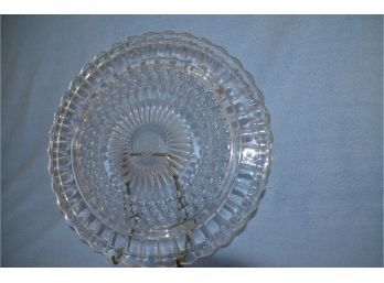 (#134) Vintage Federal Glass Pattern Footed Cake Platter 11.25'