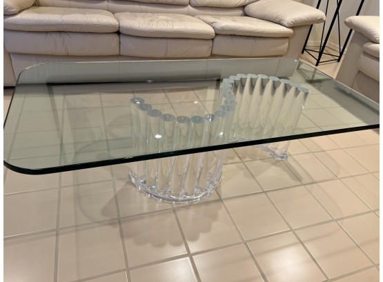 (#2) Glass Coffee Table Modular Lucite Base (5/8' Thick Glass)