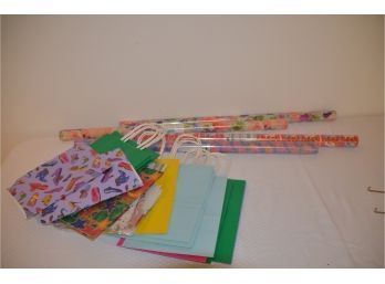 (#50) Assortment Of Gift Wrapping Paper And Gift Bags