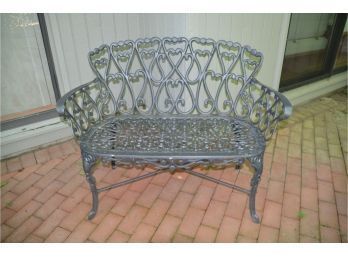(#56)  Outdoor Cast Aluminum Garden Bench (slight Pitting)