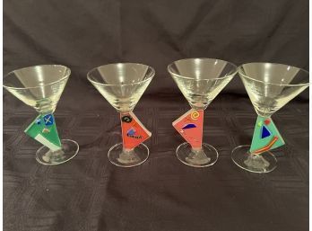 (#16) Luminart France Martini Glasses (4 Of Them) 3.5x6