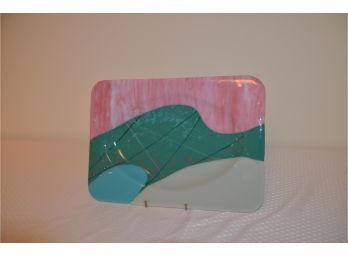 (#4) Modern Turquoise / Pink Serving Platter 14x10