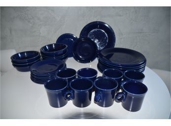 (#74) Blue Fiesta Dinnerware Set Serve Of 8 (hardly Used)