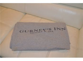 (#114) Gurney's Inn Blanket Approx. 60x60 (some Washable Stains)