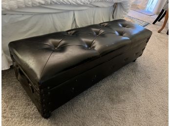 (#31) Faux Leather Storage Hinged Seated Bench