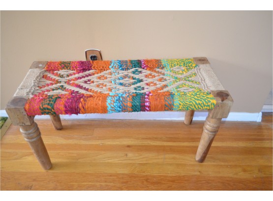 Crochet Bench With Wood Legs