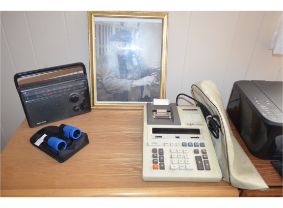 Vintage Calculator , Radio And Picture