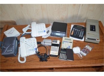 Assortment Of Electrical Supplies (Calculator, Phones)