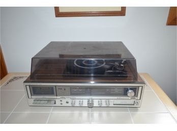 Working Vintage Sear AM/FM Stereo System 8 Track/Cassette Diamond Style Turn Table