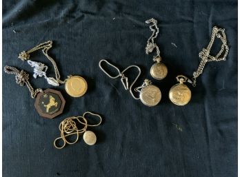 (3)pocket Watches (quartz Movement),  (4) Necklaces,  (1) Locket