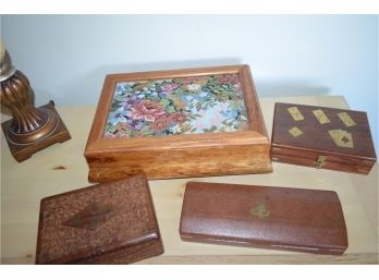 Assortment Of Wood Boxes / Jewelry Box