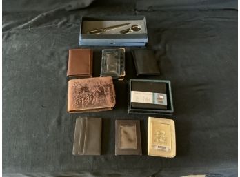 Assortment Of (5) Wallets /(3) Money Holders/  Letter Opener With Key Chain