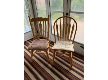(2) Solid Wood Desk Chairs