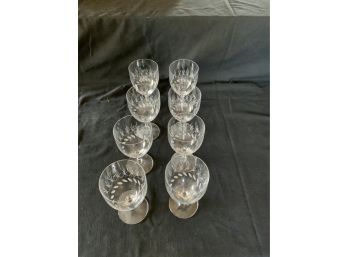 (8) Vintage Water/wine Glasses With Etching Designetching Design