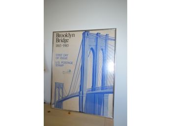 Vintage Framed Brooklyn Bridge Poster