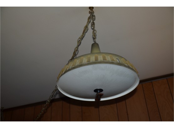 (#82) Vintage Mid Century Modern Electric Plug In Light Fixture 2 Tone Sage Green (missing 2 Pieces)