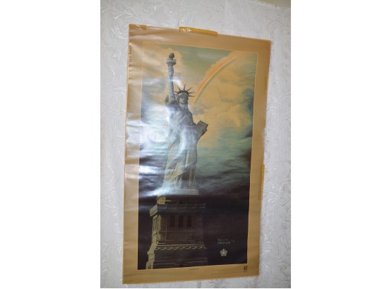 (#79) Poster Statue Of Libery 'Rainbow's End' 21x37