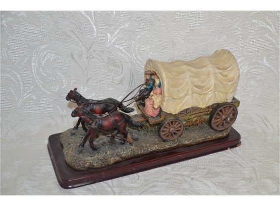 (#131) Resin Statue Horse And Carriage