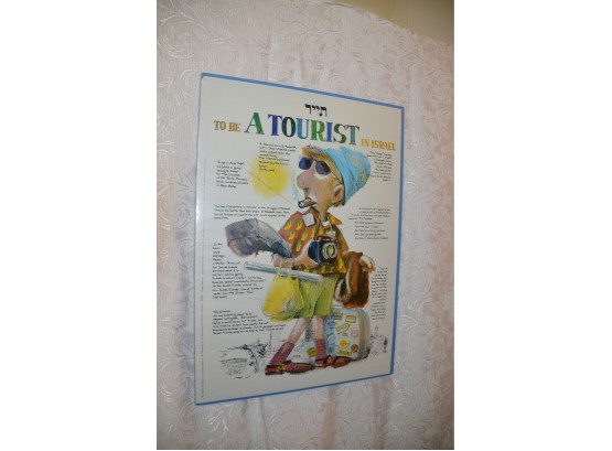 (#78) Poster Board Tobe 'A Tourist In Israil' 20x27 Rodnik Publishers, Artist Danny Kerman