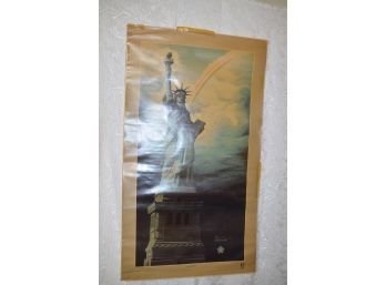 (#79) Poster Statue Of Libery 'Rainbow's End' 21x37
