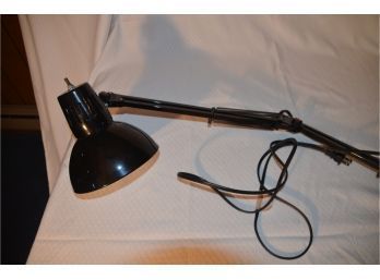 (#28) Clip On Adjustable Overhead Desk Lamp Black Metal Works