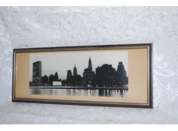 (#216) Framed NYC Black & White Picture  19'x 17 1/4'