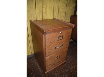 (#15) Wood 2 Drawer File Cabinet