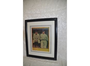 (#212) Framed  Babe Ruth And Lou Gehrig  Photo With Signatures