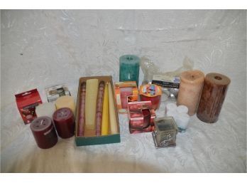 (#180) Lot Of Assorted Candles, Candle Sticks, Scented Votive