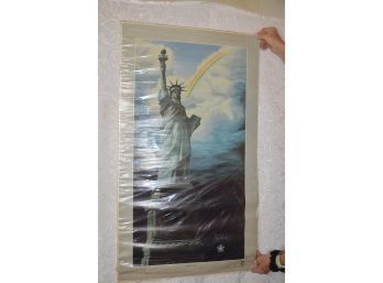 (#80)  Poster Statue Of Liberty 'Rainbow's End' 21x37