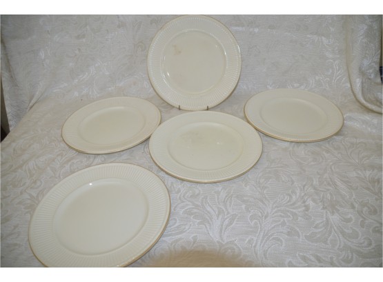 (#57) Vintage Wedgewood EDME Creamer With Gold Trim 10' Plates 6 Of Them (some Slight Chips)
