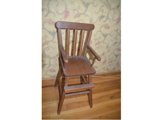 (#27) Antique Wood Doll Highchair