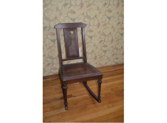 (#20) Antique Rocking Chair Cain Seat And Back Needs Repair