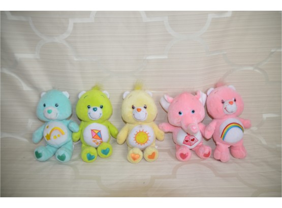 (#140) Vintage Care Bears Lot Of 5 Plush Dolls 80's Small