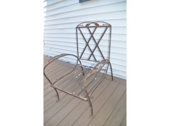 (#212) Vintage Iron Outdoor Arm Chair (no Cushions)