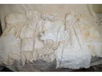 (#117) Lot Of Assorted Gorgeous Vintage Doll / Baby Clothing Slips, Pantaloons, Dressers