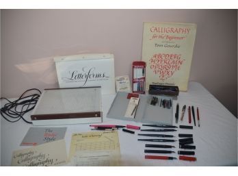 (#252) Learn To Calligraphy Kit, Shadowbox, Calligraphy Rotring Pens
