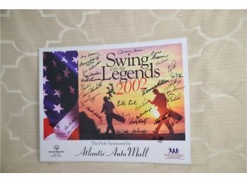 (#203) Golf Swing With The Legends 2002 Special Olympic Autographed Poster Sponsor Atlantic Auto Mall