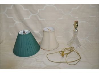 (#184) Glass Small Desk Table Lamp With 2 Shades