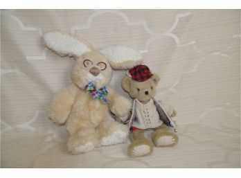 (#132) Gund Rabbit 18' And Made In China Bear 12'