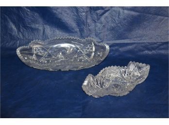 (#295) Crystal Cut Glass Relish Bowl