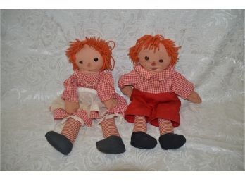 (#99) Raggedy Ann And Andy Handmade Dolls 18'