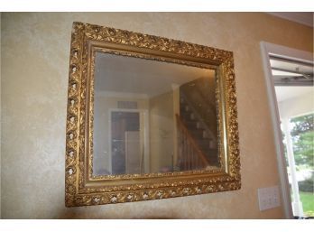 (#153) Antique Wood Gold Gilt Baroque Ornate Moulded Detail Framed Mirror