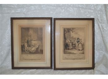 (#43) Antique Black And White Framed Pictures 15x19